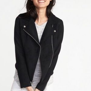 Old Navy faux suede moto jacket, size small